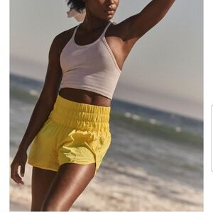 NWT || FREE PEOPLE MOVEMENT || The Way Home Shorts Yellow Athletic Sz Large